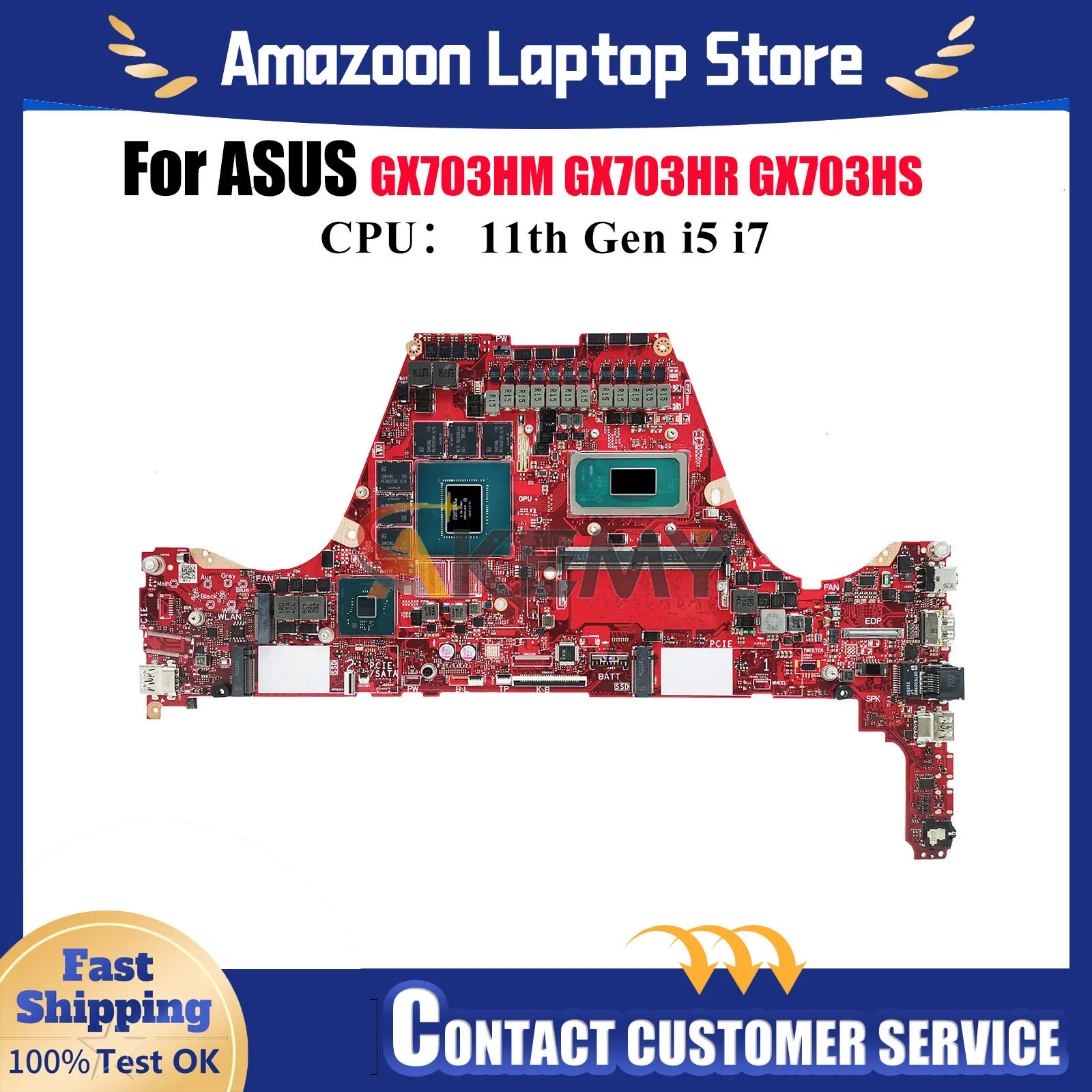 

GX703HS Laptop Motherboard For ASUS ROG Zephyrus S GX703 GX703HR GX703HS GX703HM Mainboard With 11th Gen i5 i7 100% tests OK stk
