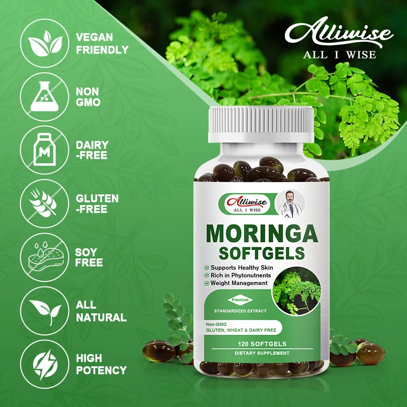 Alliwise Moringa capsules naturally reduce cardiovascular health care Reduce Inflammation Moringa Antioxidant