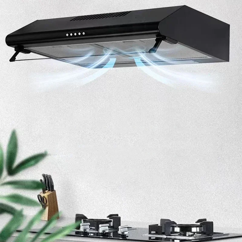 Sotto l'armadio cappa aspirante da 600MM per cucina con ventola di scarico a 3 velocità, canalizzata e in acciaio inossidabile convertibile senza condotto