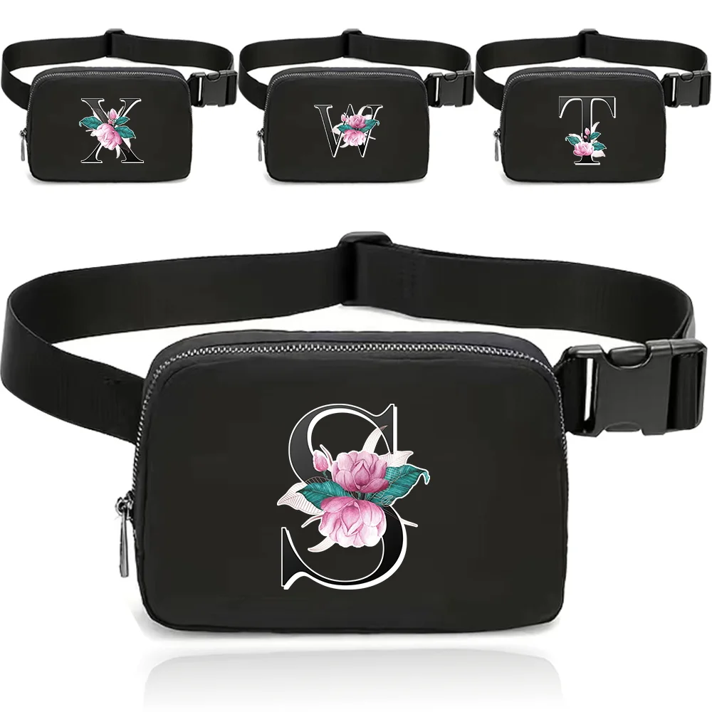 

Minimalist Men/Women Waist Bag Dew Waist Bags Adjustable Shoulder Strap Canvas Material Whitemarble Series Outdoor Fitness Bags