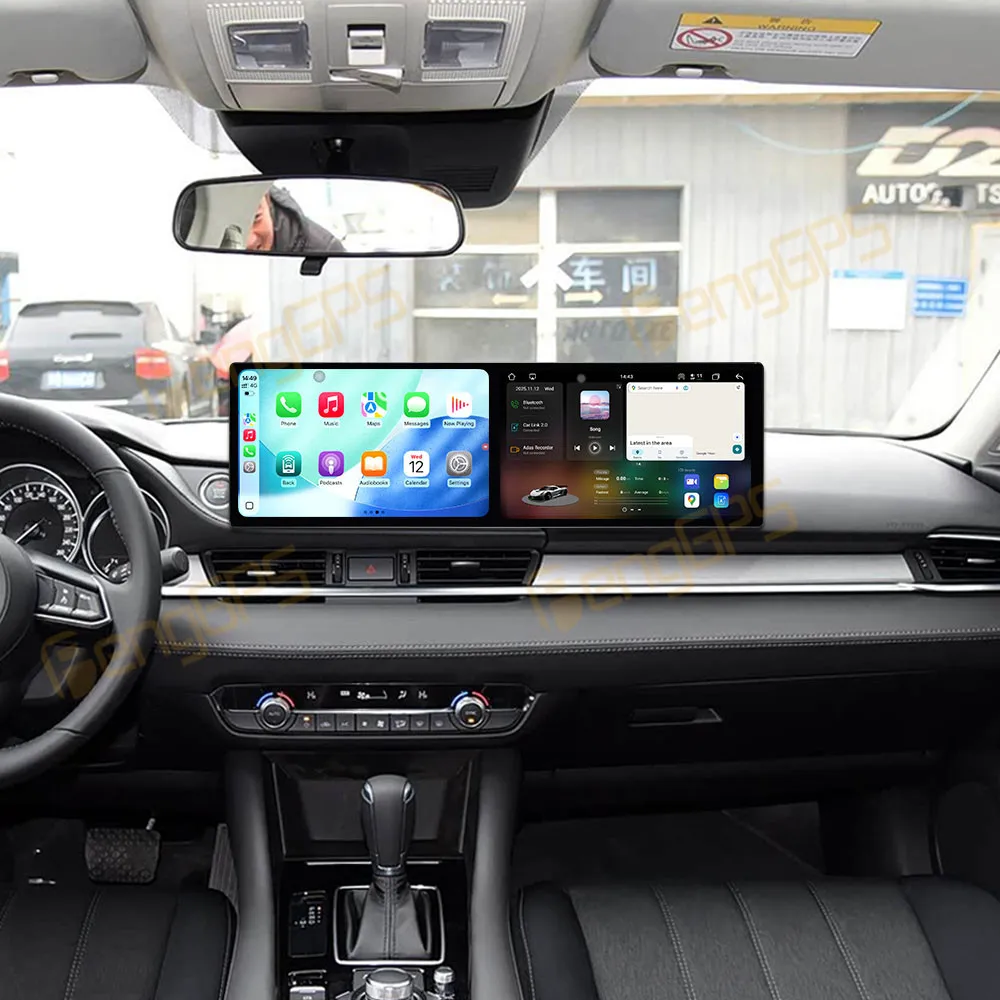 Carplay Dual 10.1 Inch Screen Car Radio For Mazda Atenza 2020-2022 Android 15 Multimedia Player GPS Navigation Auto DSP Stereo