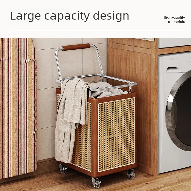 Woven Rattan Laundry Hamper, L - Home Decor Hampers ulasan dan harga