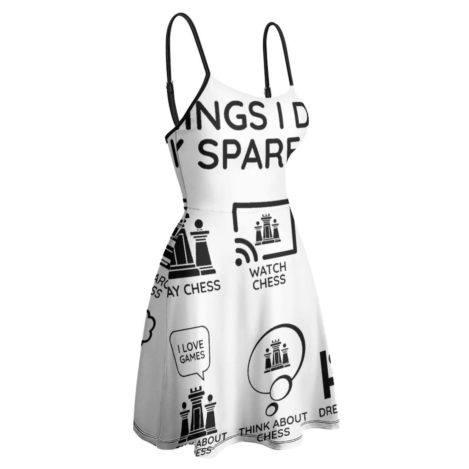 الأشياء التي أفعلها في وقتي الاحتياطي لاعب الشطرنج (3) فستان نسائي بحمالة عرض ساخن فستان نسائي مثير مضحك عتيق للنوادي Strappy Dre #1