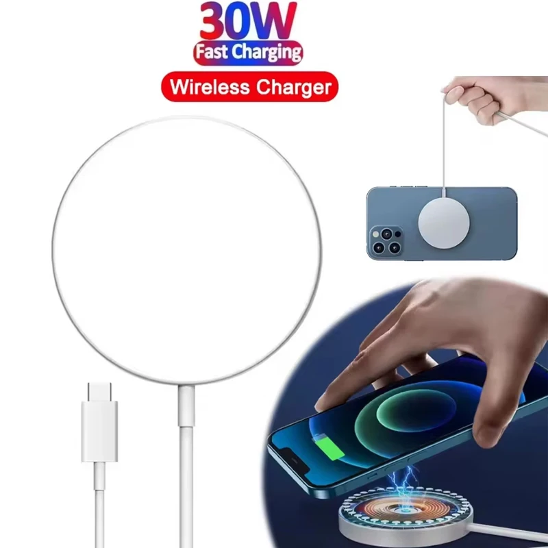 

PD 30W For Macsafe iPhone 15 14 13 12 Pro Max Airpods USB Type C PD Fast Charging Dock Station Charger Device Magnetic Wireless