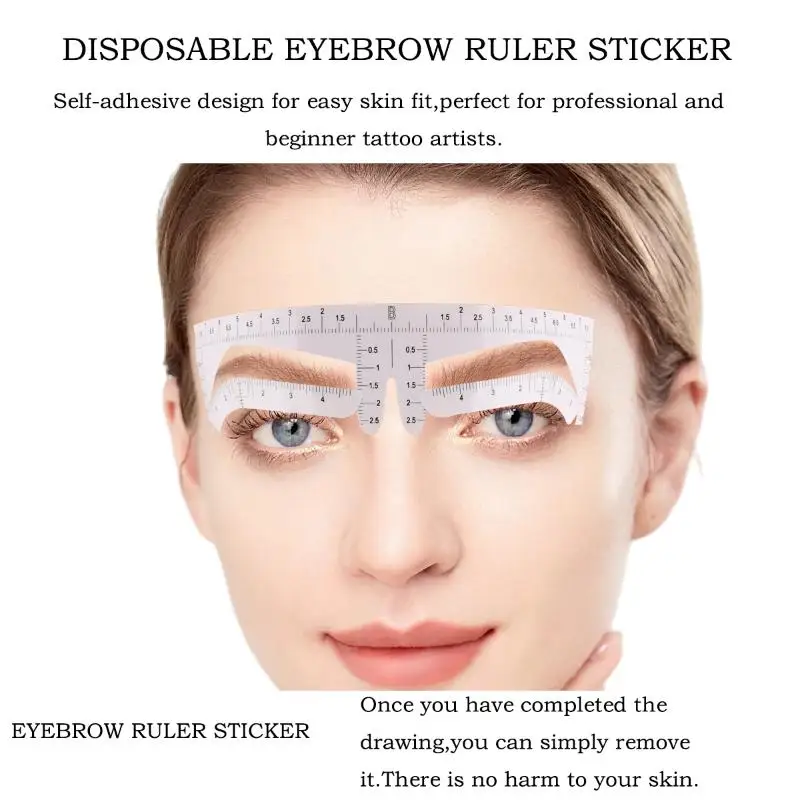 Disposable Eyebrow Ruler Sticker Adhesive Microblading Tattoo Eyebrow Measurement Tools For Permanent Makeup Supply Eyebrow Tool