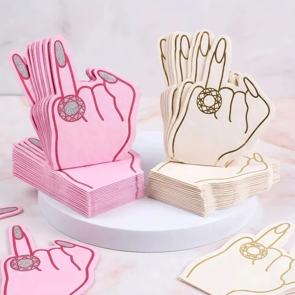 20pcs Funny Disposable Bachelorette Party Napkins Eco-friendly Wedding Tissue Decor Ring Finger Napkins Bridal Shower Gift