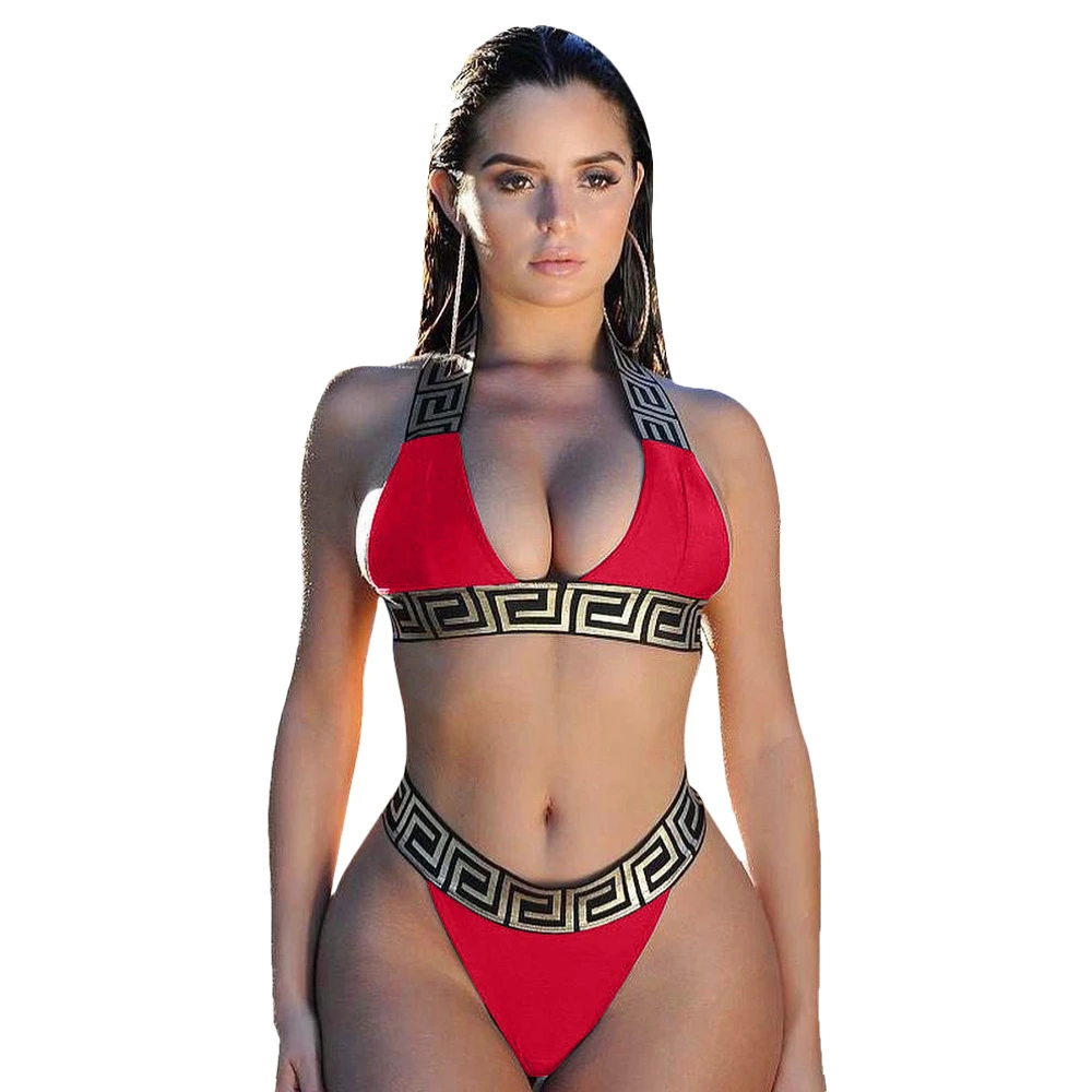 Bikini Sexy designer costumi da bagno di lusso fasciatura costume da bagno donna Crop Top Bikini Mujer costume da bagno fuso separato