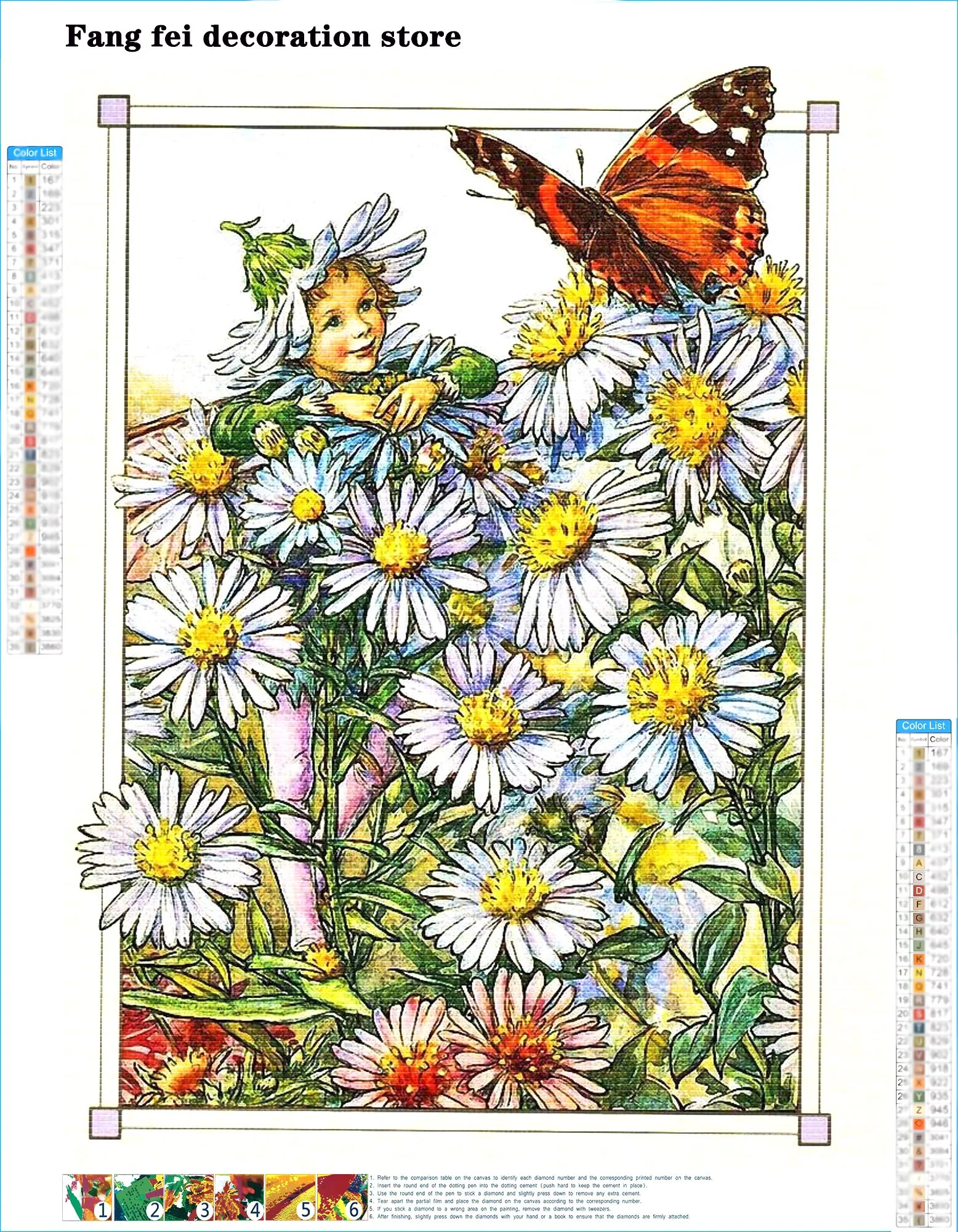 Full Diamond Painting Painter Cicely Mary Barker Artwork Children Flower Fairy Cross Stitch Embroidery Picture Mosaic Home Decor