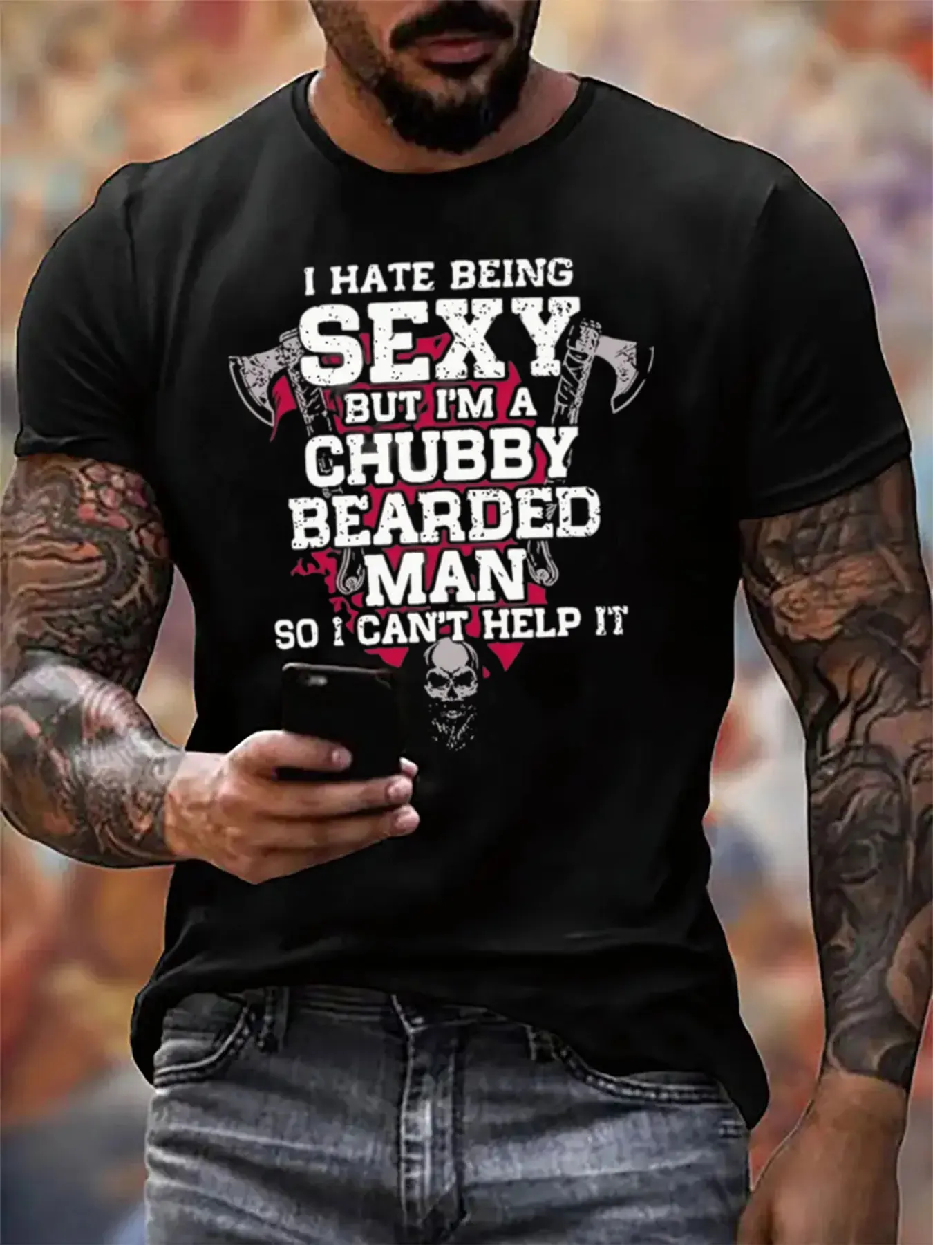 

Men's Bold Provocative Text Print Premium Cotton Tee Soft Fabric Relaxed Fit Birthday Gift For Him​