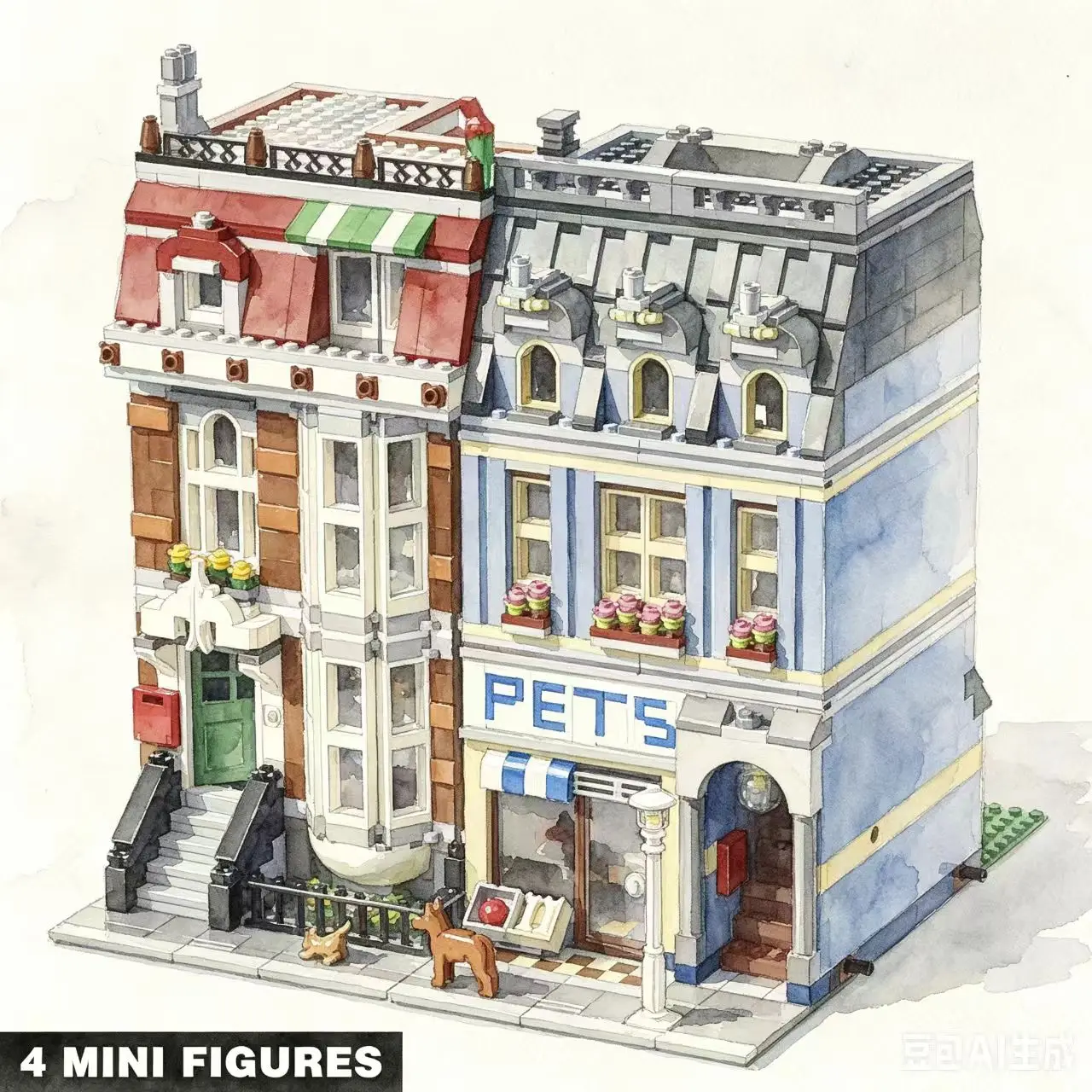 2032 PCS Pet Shop Building Blocks Bricks Model Street View Compatible 84009  Educational Toy Birthday Christmas Gift
