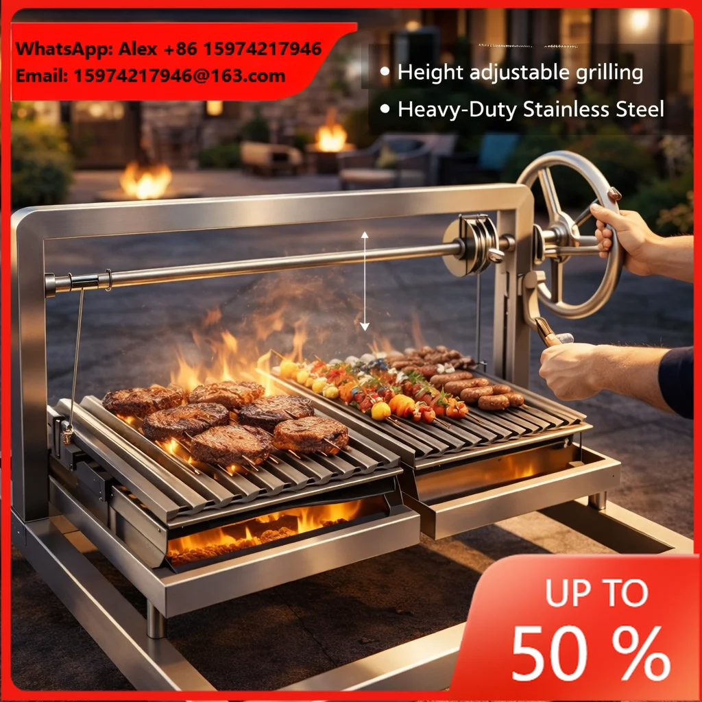 40 Wood Charcoal Multi-function Stainless Steel Grill Grill Tools,Wholesale Stainless Steel Grill Outdoor Barbecue Kitchen