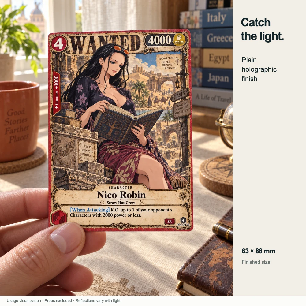 5Pcs One Piece Cards OTCG Vintage Wanted Poster Style Full Vivi Ace Robin Luffy Zoro Collection Cards One Piece Card Game Gift