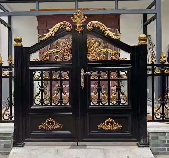 Modern Aluminum Alloy Gate Styles for Villa Courtyard Easy Installation Beautiful Main Courtyard Door PowderCustomizable