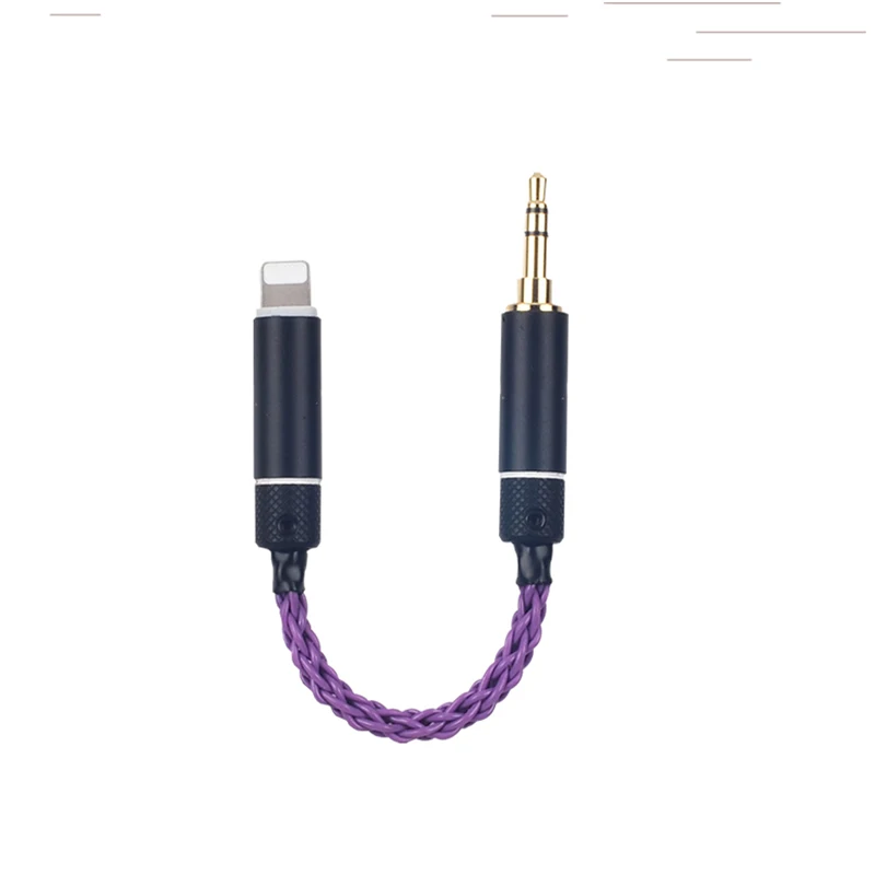 OKCSC HiFi Adapter for iPhone lighting Male Plug 2.5mm 4.4mm balanced Dad Jack 3.5mm Audio 8 Shares Single Copper Silver