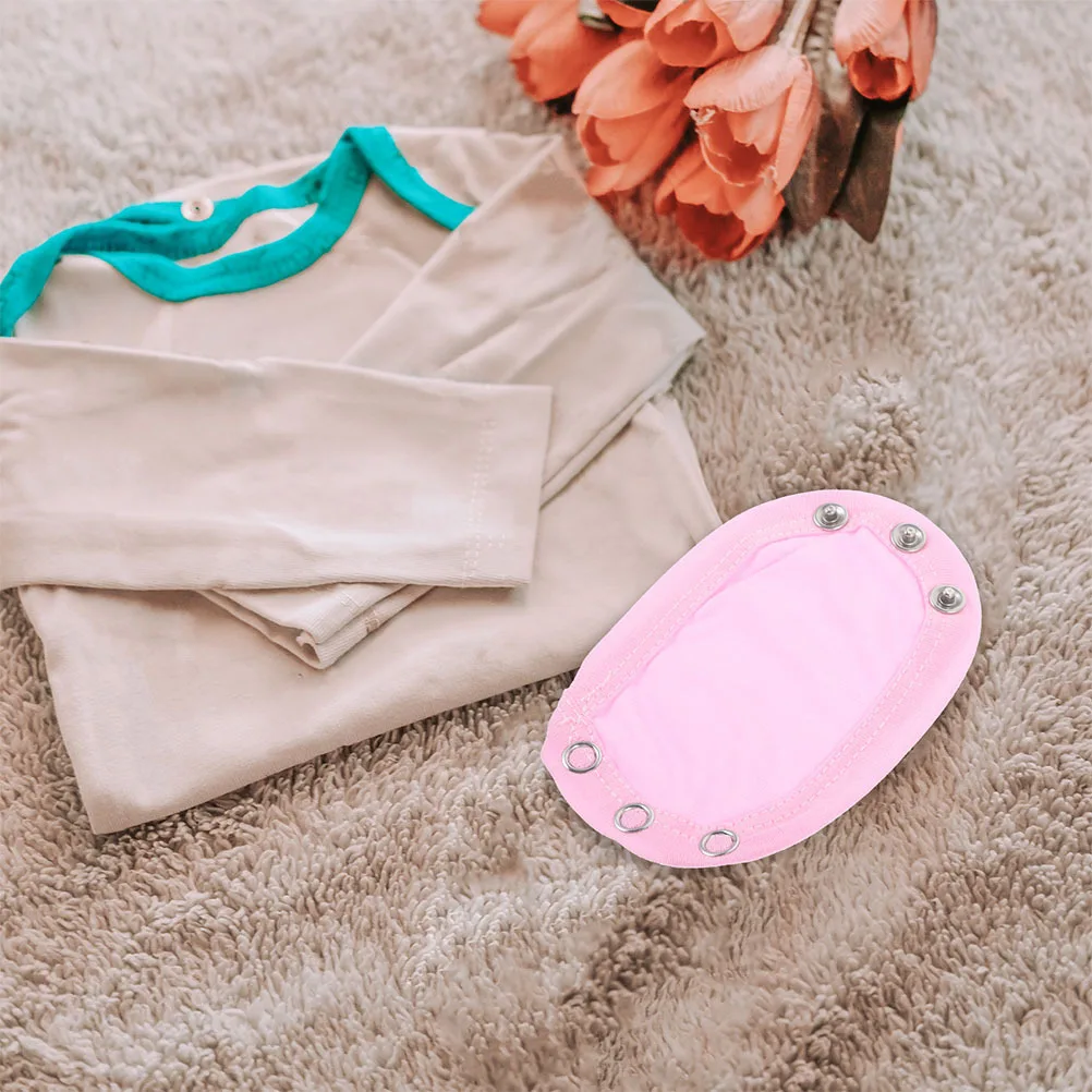 

2Pcs Baby Bodysuit Extender Cotton Snap Extender Romper Jumpsuit Extension Infant Bodysuit Lengthen for Boys Girls Pink