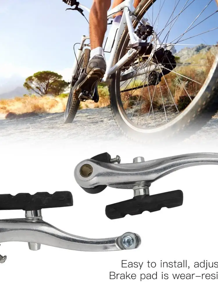 AliExpress NONE 1 Pair  Aluminium Alloy V Brake Set Silver Easy to Install Bicycle Brake Set Adjustable Clamp Brake Lever Kit Bike Maintenance