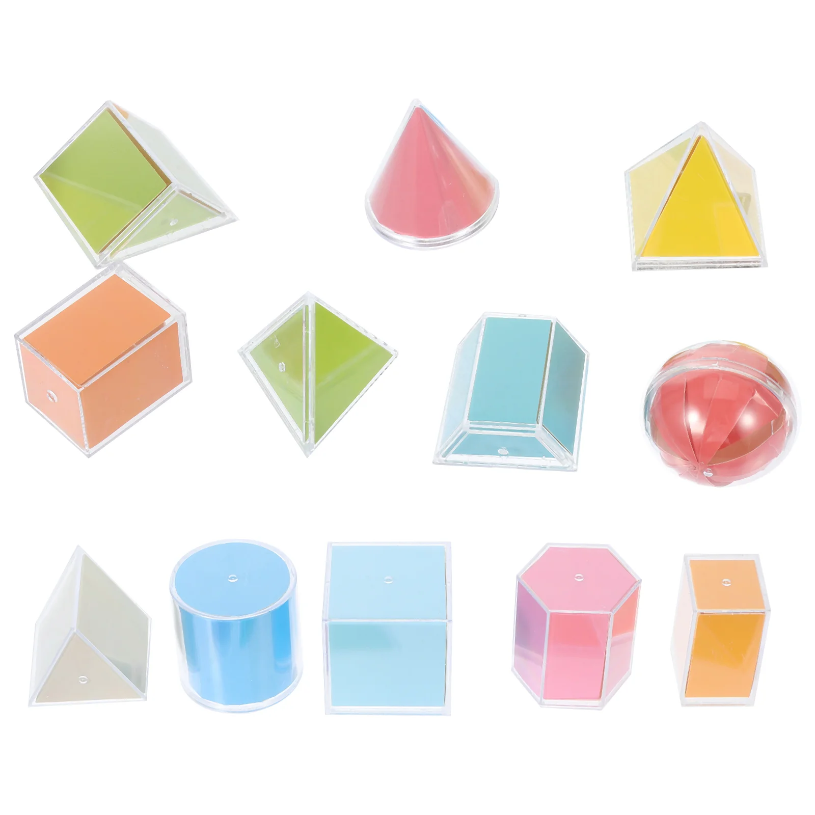 2 Sets Geometry Demonstration Model 3d Shapes Small Blocks Geometric Math for Kindergarten Learning Aids Counting