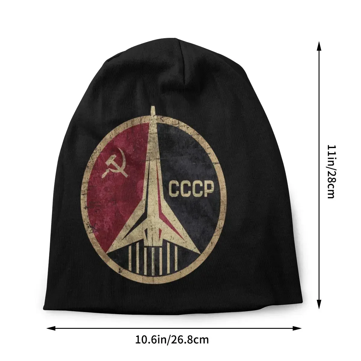 CCCP Russian Space Program Bonnet Hats Knitting Hats Vintage Outdoor Skullies Beanies Hat Unisex Adult Spring Warm Dual-use Caps