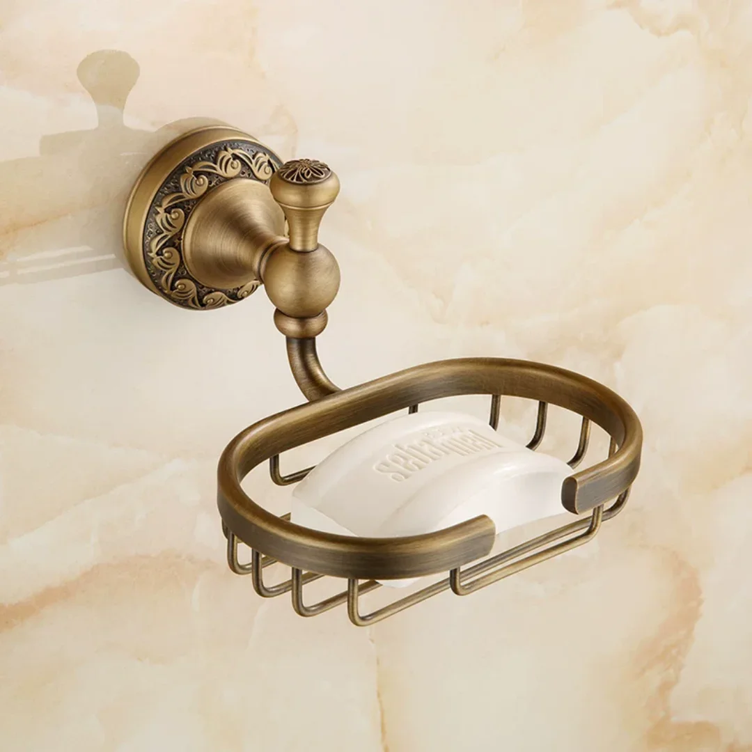 Antique Bronze Soap Holder Brass Soap Dish Wall Mounted Soap Box Shower Soap Drainer Soap Container Classic Soap Hanger
