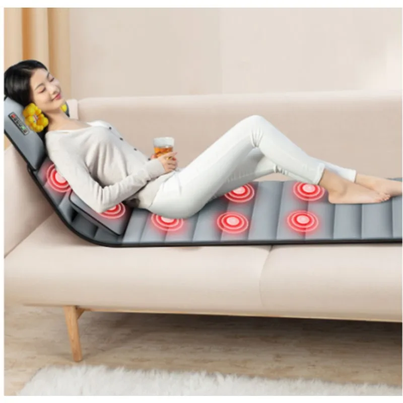 Multifunctional Home Massage Mattress Cervical Spine Waist Back Massager Whole Body Electric Massage Cushion Heating Cushion