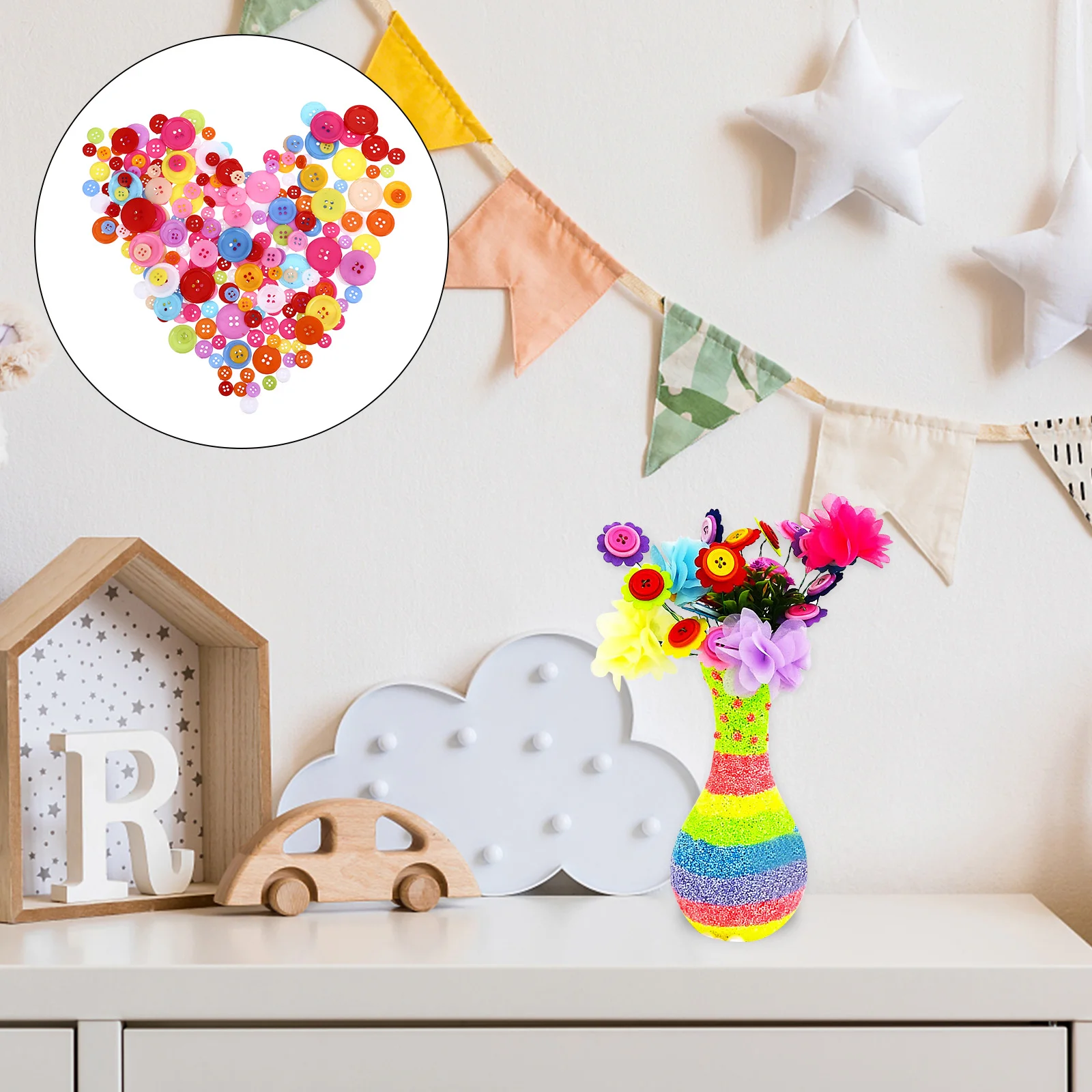 

200Pcs Colorful Resin Buttons Round Smooth Surface DIY Materials Creative Sewing Useful Craft Accessories Resin Buttons