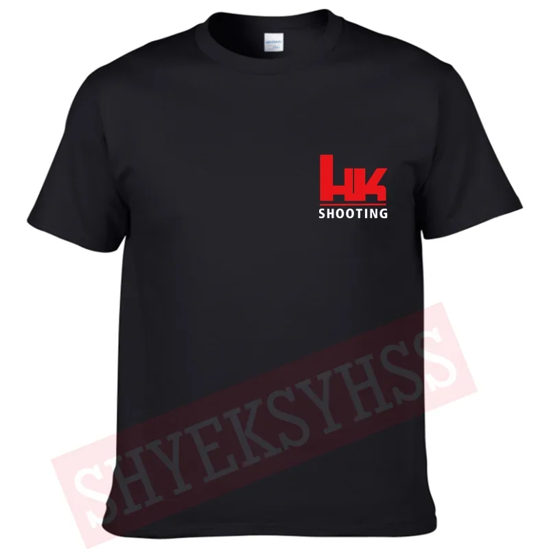 Mens T Shirts HK Logo Heckler Koch Firearms No Compromise Man Pre-Cotton Short Sleeve Tees Shirt New Color Men Neck T-Shirt Male