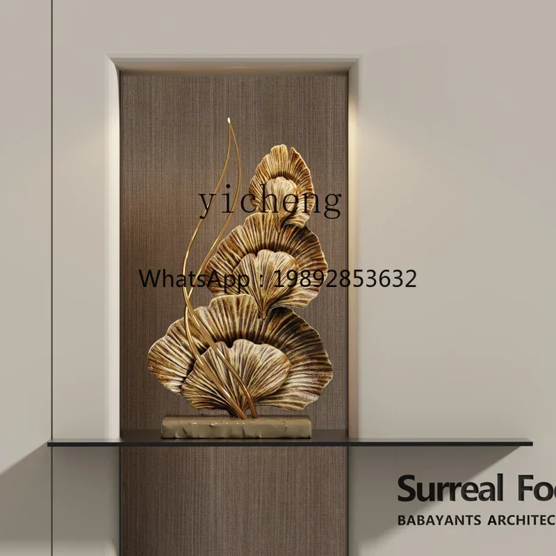 

Hotel Entrance Ginkgo Sculpture Ornament New Chinese Art Light Luxury Floor Decoration