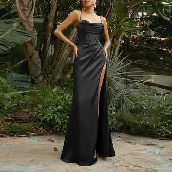 10 best sales Vestido vermelho com fenda alta - №3