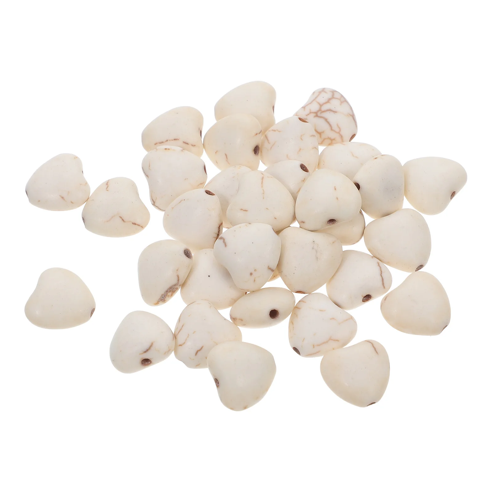 

30Pcs Perforated Spacer Beads Heart Shaped Turquoise Jewelry Making DIY Kits for Creative Designs Fashionable Handmade