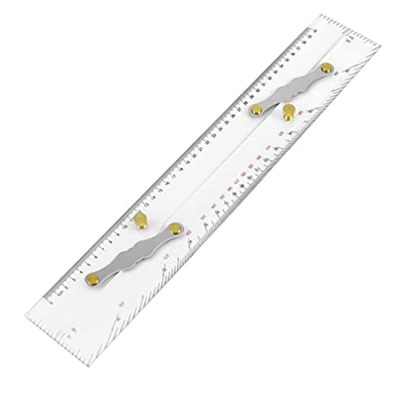 5X Marine Parallel Ruler Clear Scales,Mapping Points To Pull Parallel Ruler 450MM,Nautical Charts Parallel Ruler