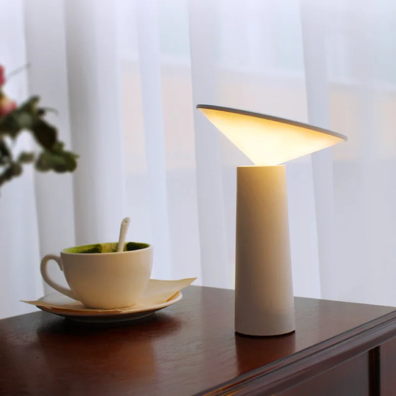 Nordic Minimalist USB Rechargeable Table Lamp for Bedroom Dining, Creative LED Night Light for Desk Bedside, Home Decor