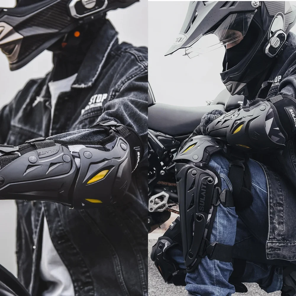 4pcs Motorcycle Knee Pads+Elow Protector Wear-resistant Motocross Knee Pads Anti-fall Motorcycle Protection Equipment