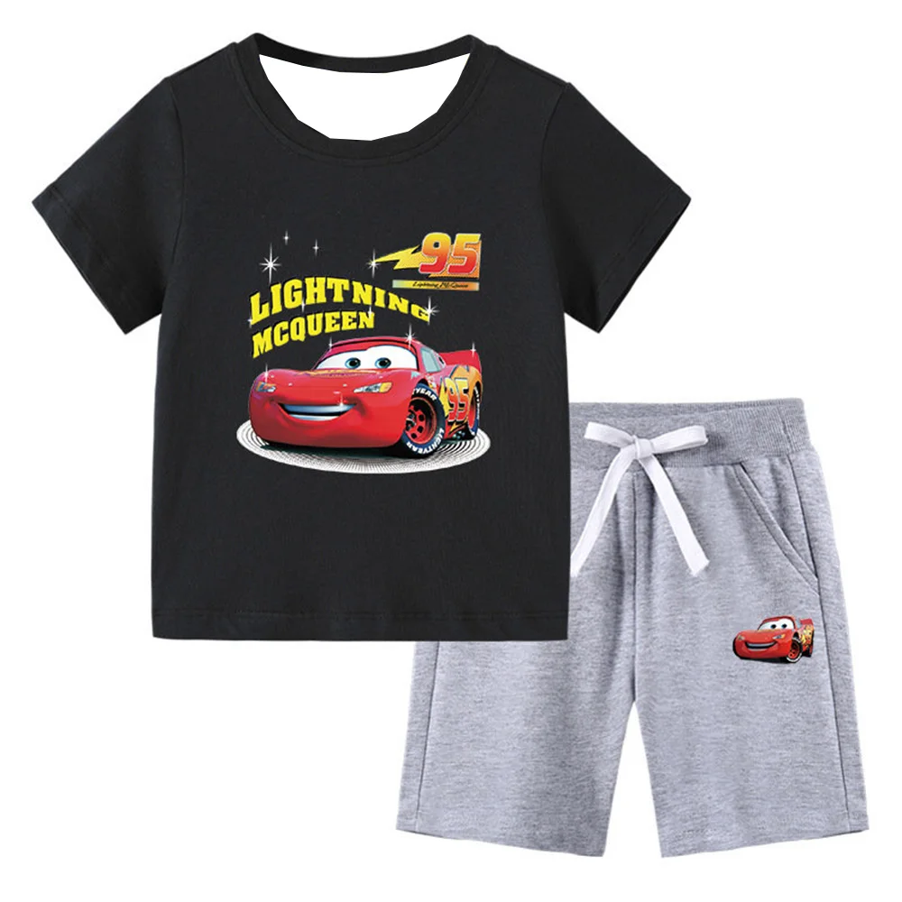 

2025 Hot Selling Mcqueen Car Short Sleeved Shorts Set Summer 3d Printed Car Children's Fashion Casual Quick Drying 2-Piece Set