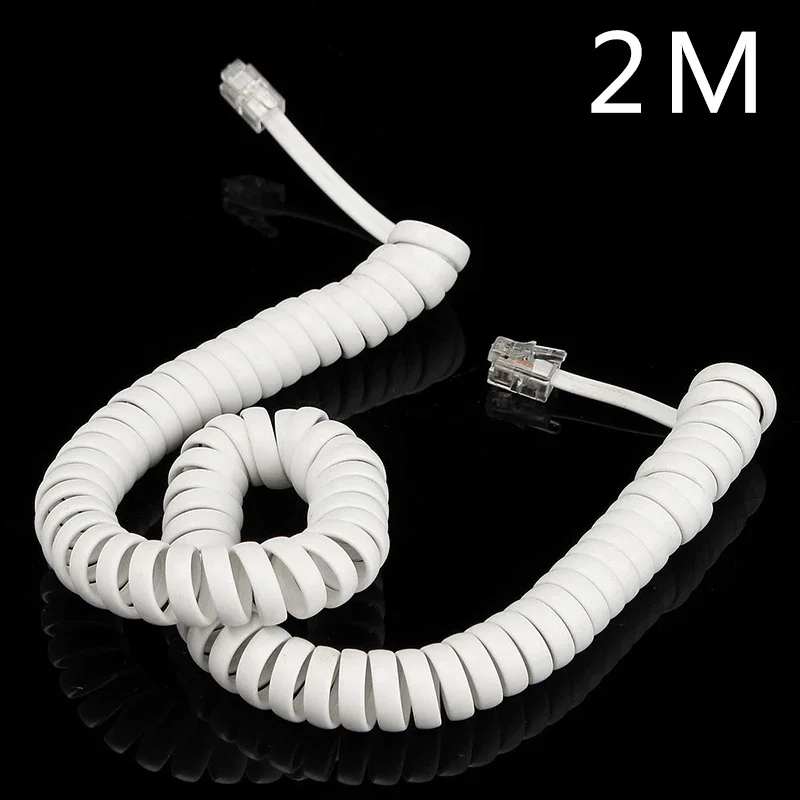 Rallonge de téléphone à ressort enroulé blanc, câble de combiné téléphonique, combiné après-téléphone, 2m, 1PC, nouveau