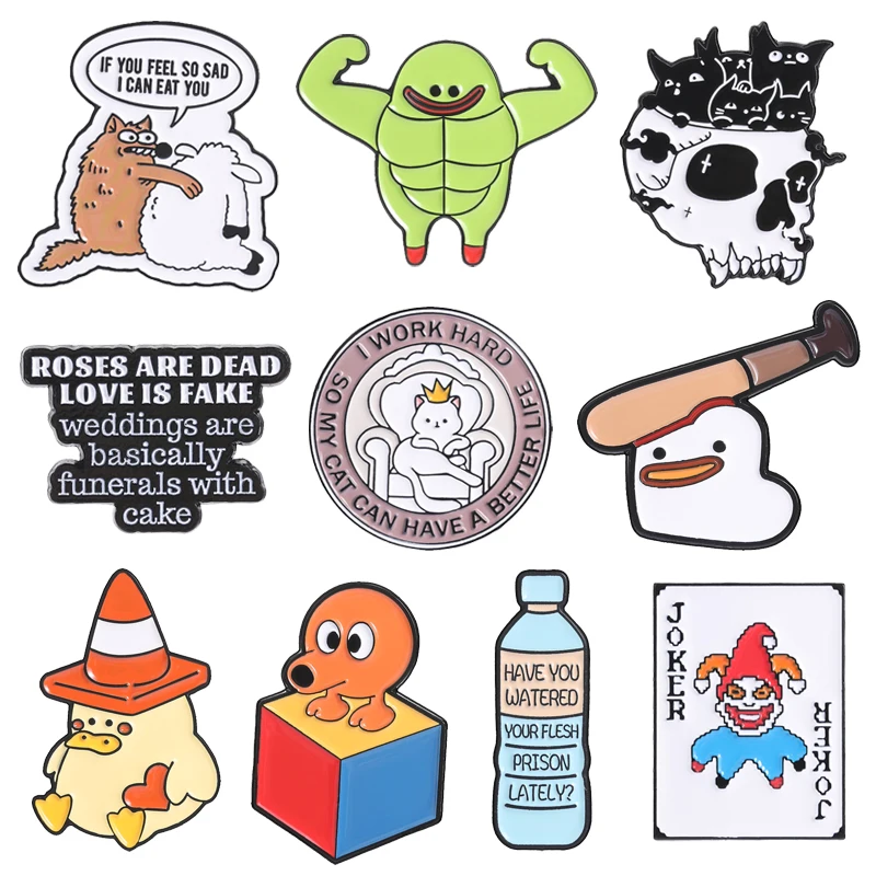 Funny Anime Enamel Pins Balatro Game Joker Pixel Clown Poker Card Silly Duck Muscle Bitter Melon Brooch Lapel Badge Jewelry Gift