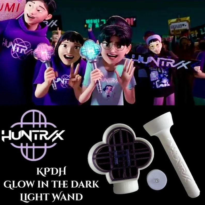 عصا KPop Demon Hunters Light Stick، عصا توهج للحفلات الموسيقية مع أضواء ملونة لملحقات مروحة حفلات الهالوين