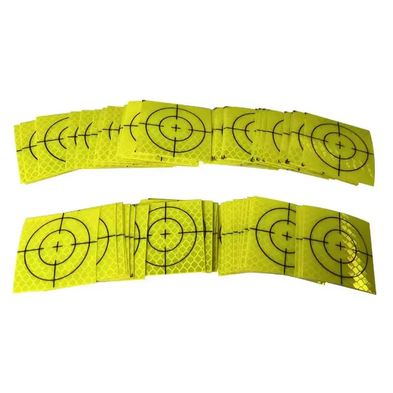 100pcs Size 20 30 40 50 60 80mm Reflector Sheet For Total Station Survey Geography Fluorescent Green Sheet Reflective Sticker