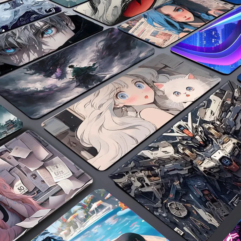 Large Anime Desk Mat Natural Rubber Gaming Mouse Pad Sublimation Print Anti‑Slip Big Keyboard Mat Office Laptop Table Mousepad