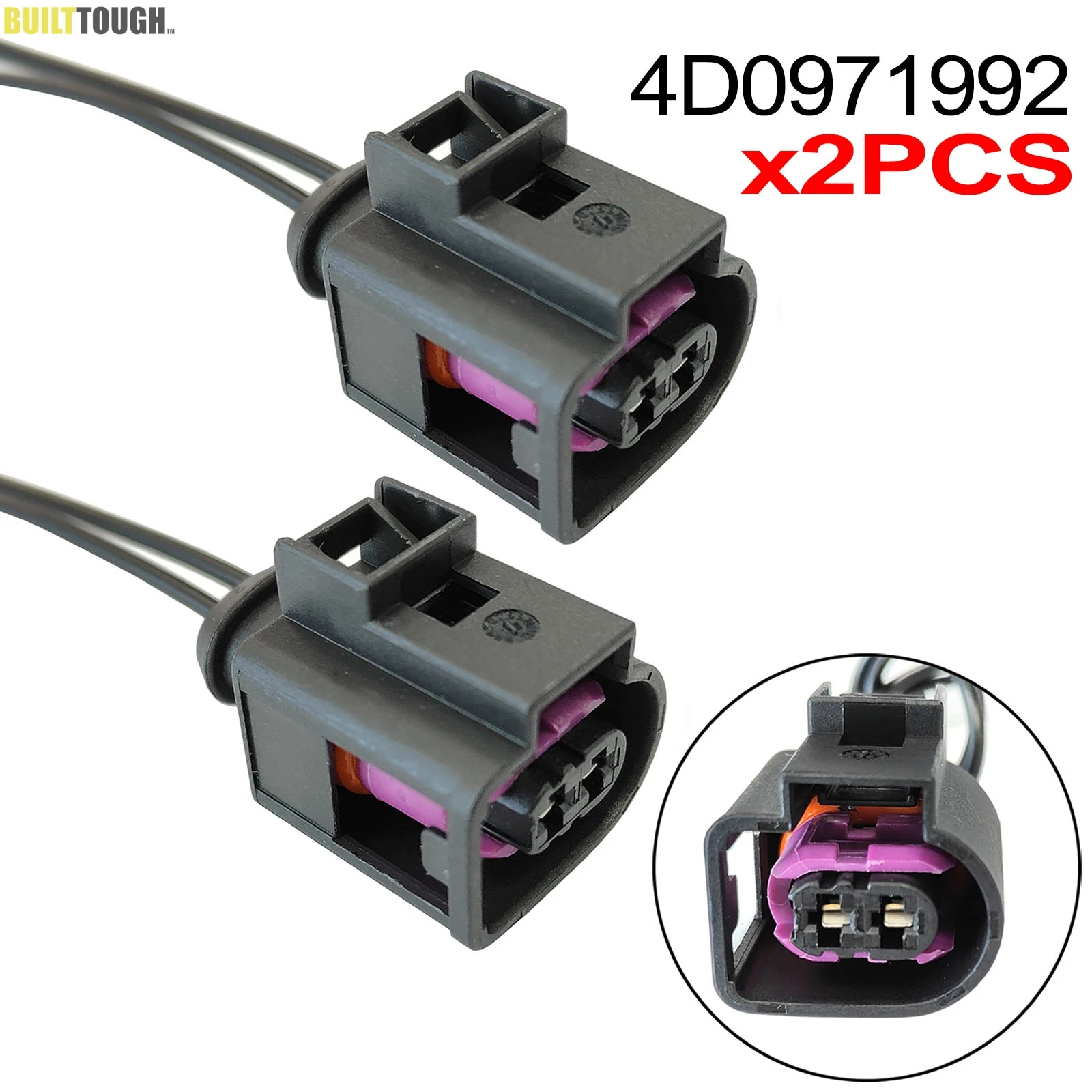 2Pc For VW Golf Jetta Passat Tiguan Touareg EOS 2PIN Electrical Horn Connector Sealed Female Plug Repair Kit Loom socket Wiring