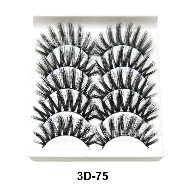 5 Paar natürliche künstliche Wimpern, 3D-Kunstwimpern mit dicken künstlichen Wimpernverlängerungen, wiederverwendbares Make-up, weich und einfach zu tragen – Detail 26