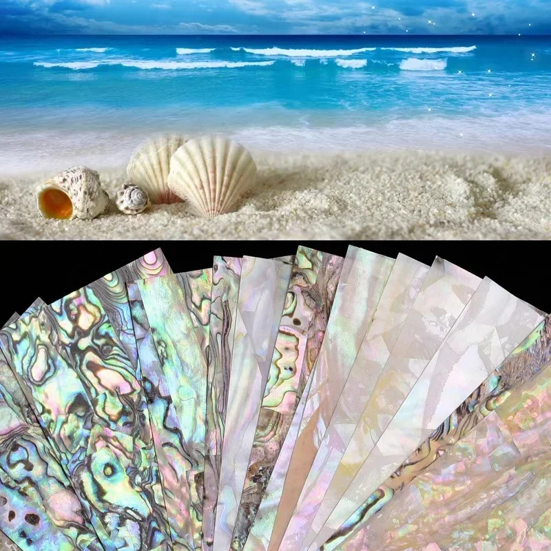 Abalone Shell Stickers Sheet Acoustic Guitar Self Adhesive Scratch Plate Pickguard Material Pearl for Inlay Overlay(240mm×140mm)