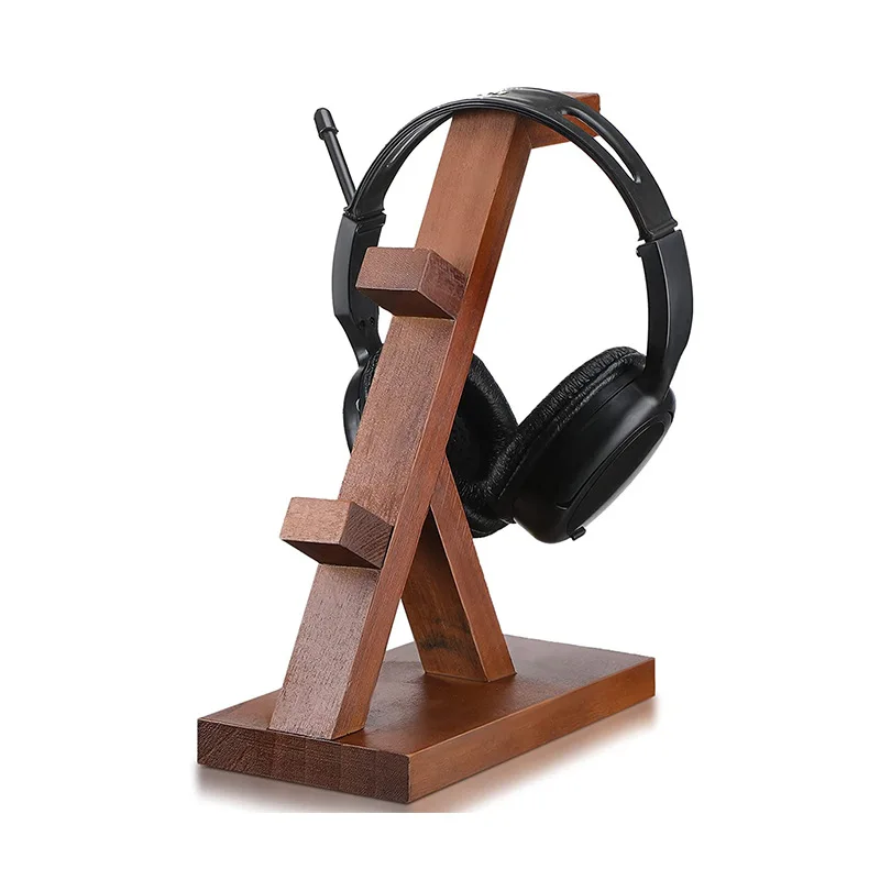 Soporte de madera para auriculares, estante de exhibición, colgador de escritorio, soporte para controlador de juegos para PS5, PS4, PS3, Xbox series x, organizador de almacenamiento para el hogar