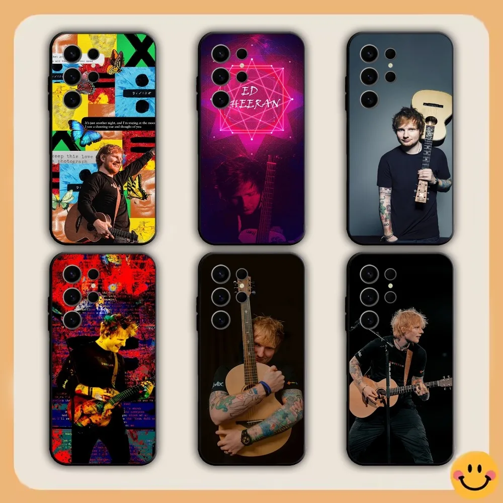 Singer E-Ed S-Sheeran Phone Case For Samsung S21,S22,S23,S24,S30,Ultra,S20,S30,Plus,S21 Fe,Note20 5G black Cover