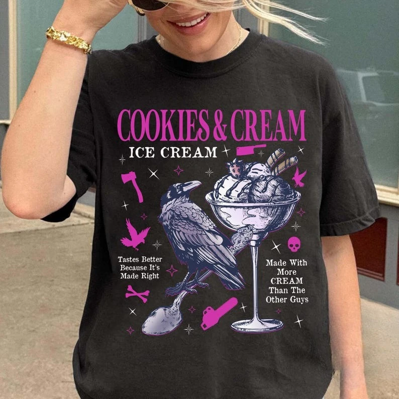 Butcher Blackbird Dark Romance Cotton Shirt Cookie & Cream Ice Cream T-Shirt Brynne Inspired Book Shirts Gift for Book Lover
