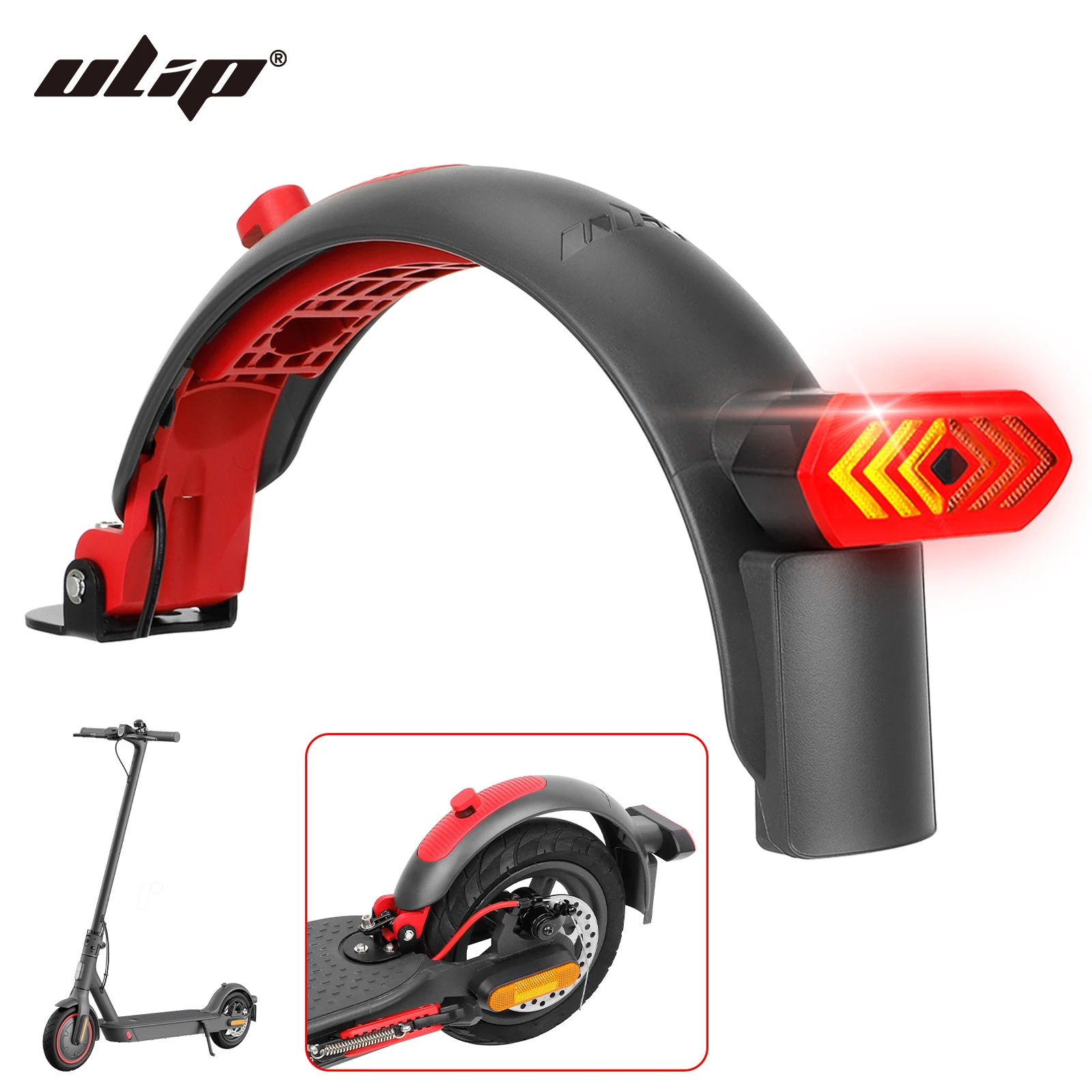 

Ulip High Quality Mudguard With Turn Tail Light Tire Splash Mudguard Protection Fender Parts For Xiaomi M365 Pro 1S Mi3 Scooters
