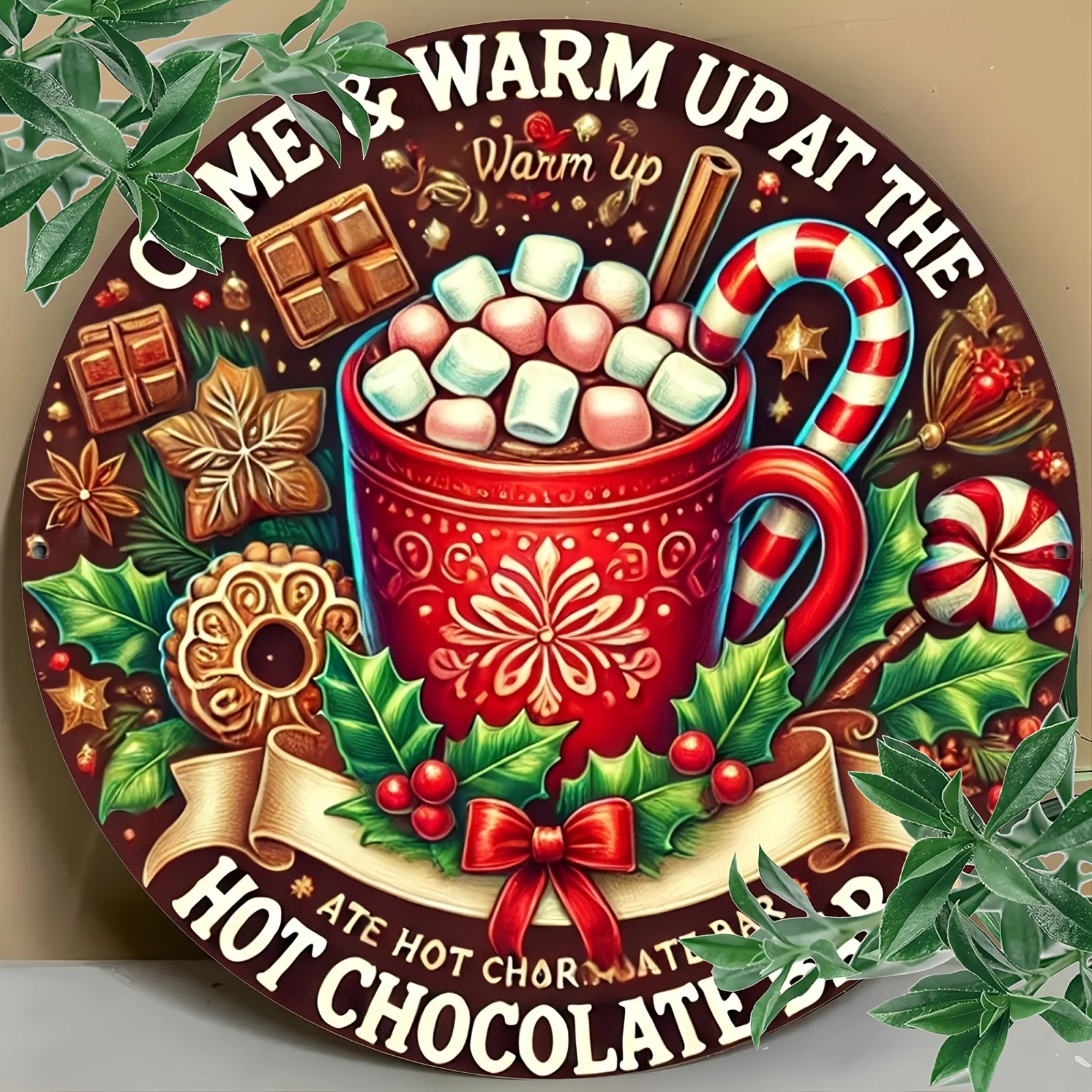 قطعة واحدة من لافتة بار الشوكولاتة الساخنة - لوحة ألومنيوم معدنية للمنزل والمطبخ والمطعم وغرفة النوم والحديقة والحمام والمرآب #6