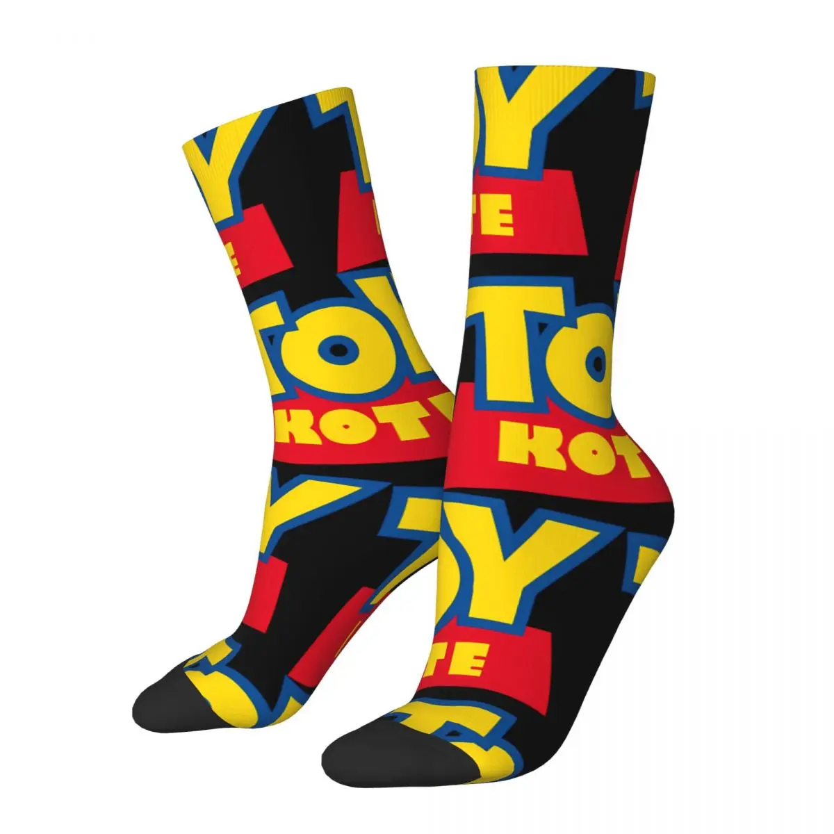 Funny Crazy Sock for Men Sticker Hip Hop Vintage Toy Story Happy Quality Pattern Printed Boys Crew compression Sock