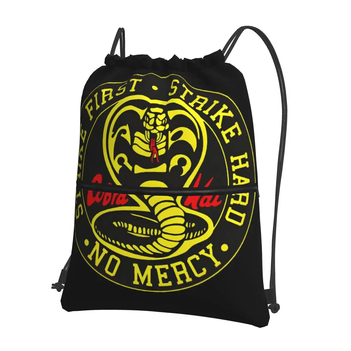 Mochila clásica Cobra Kai No Mercy para hombre y mujer, morral con cordón, bolsillo para zapatos, viaje, deporte