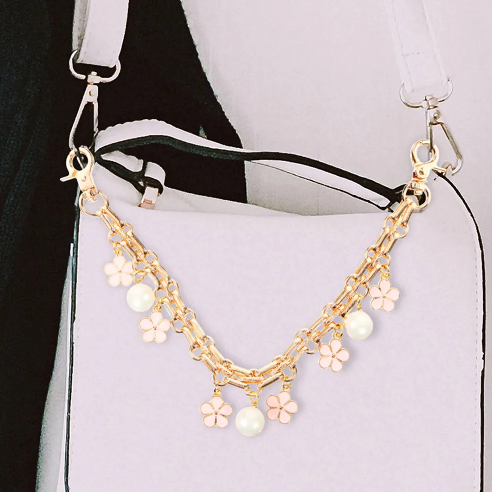 2Pcs Floral Purse Chain Strap Metal Crossbody Bag Extender Adjustable Hook Design for Small Purses Wallet Integrated Style