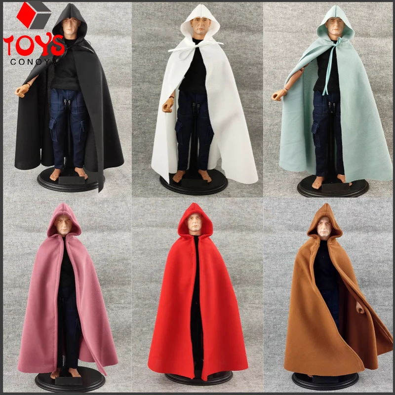 Capa a escala 1/6, capa con capucha de Color sólido, modelo de ropa apto para muñecas de cuerpo de figura de acción de soldado masculino y femenino de 12 pulgadas